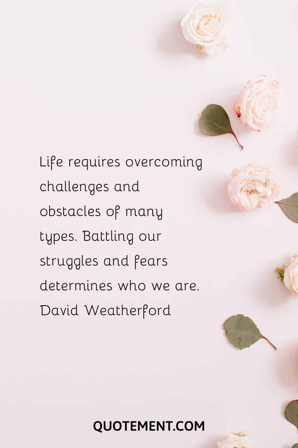 Life requires overcoming challenges and obstacles of many types