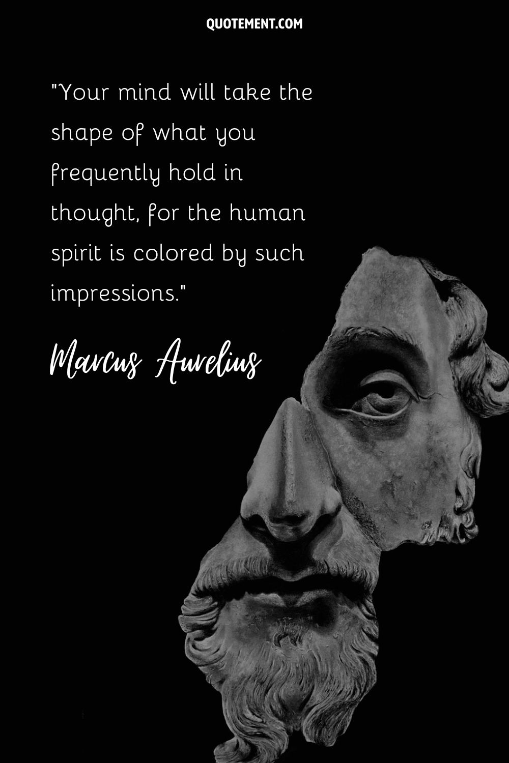 Majestic Marcus Aurelius portrayed in enduring stone sculpture.
