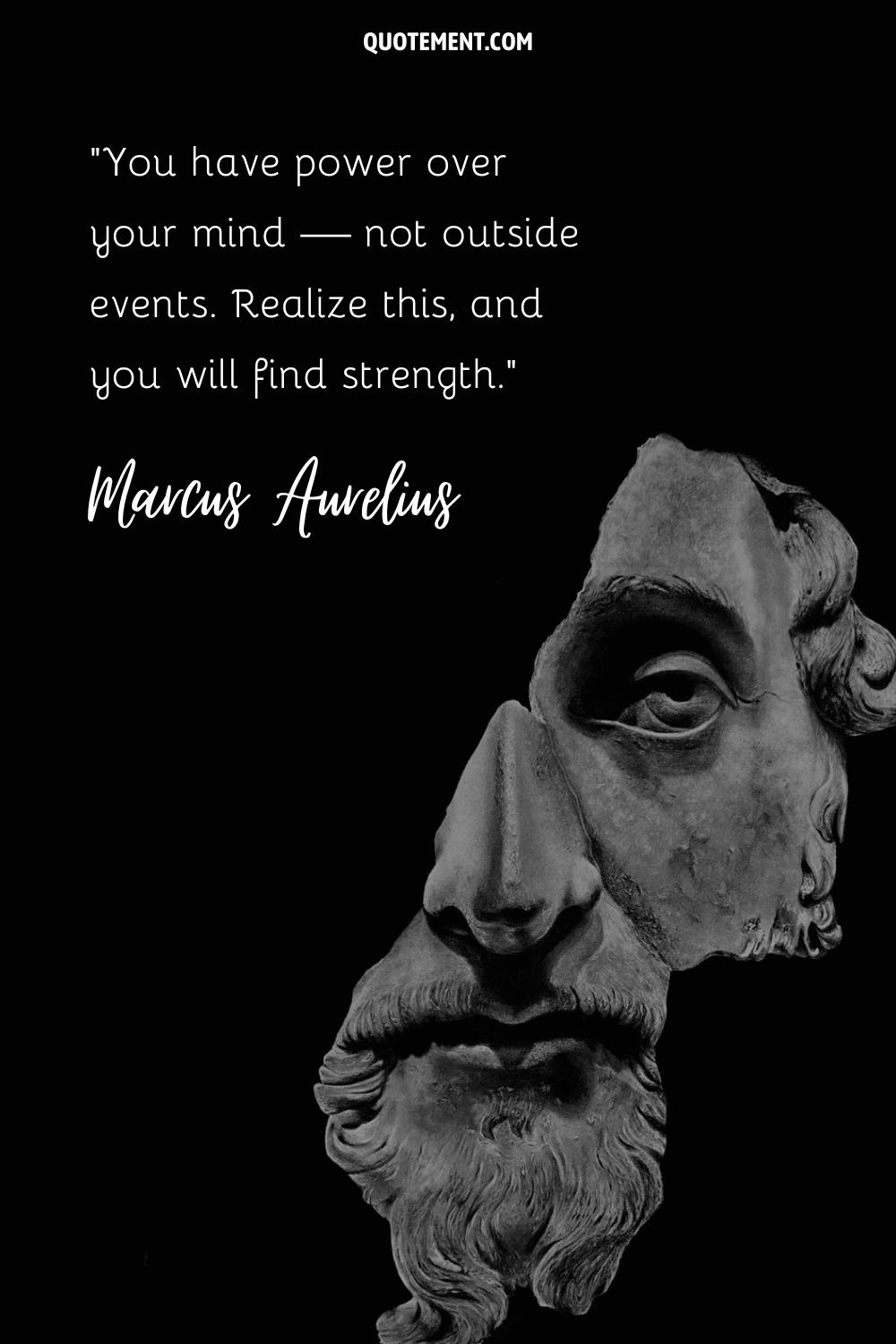 Marcus Aurelius sculpture representing the best Marcus Aurelius quote.
