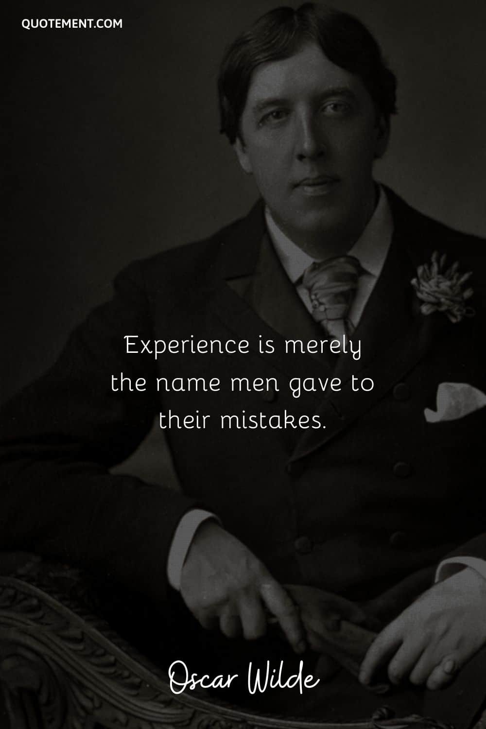 Oscar Wilde life quote and his portrait.