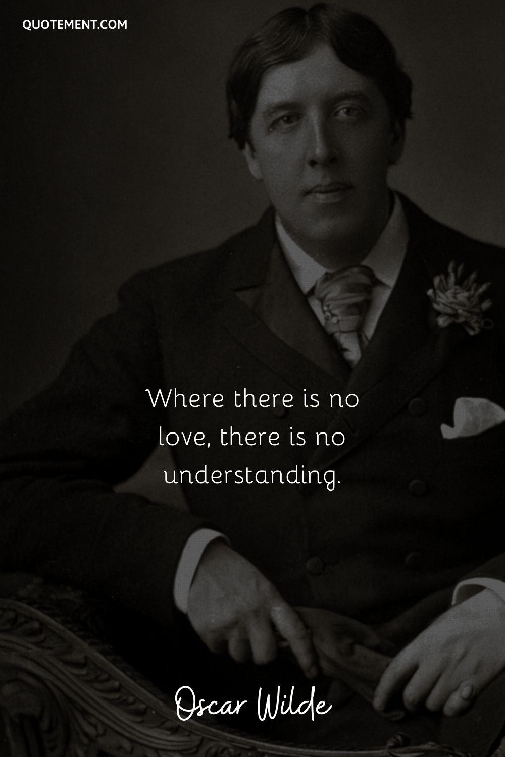 Quote on relationship and Oscar Wilde's portrait.