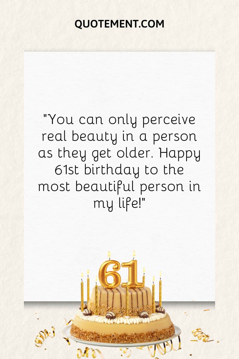 birthday cake image representing the best happy 61st birthday wish