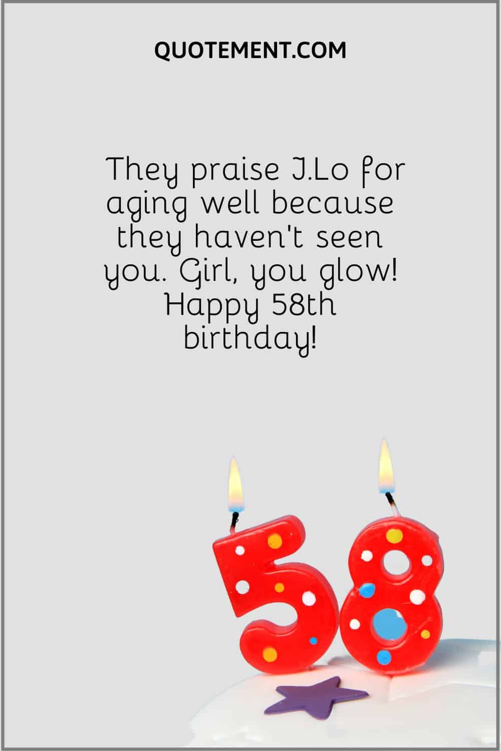 birthday candles image representing happy 58th birthday wish