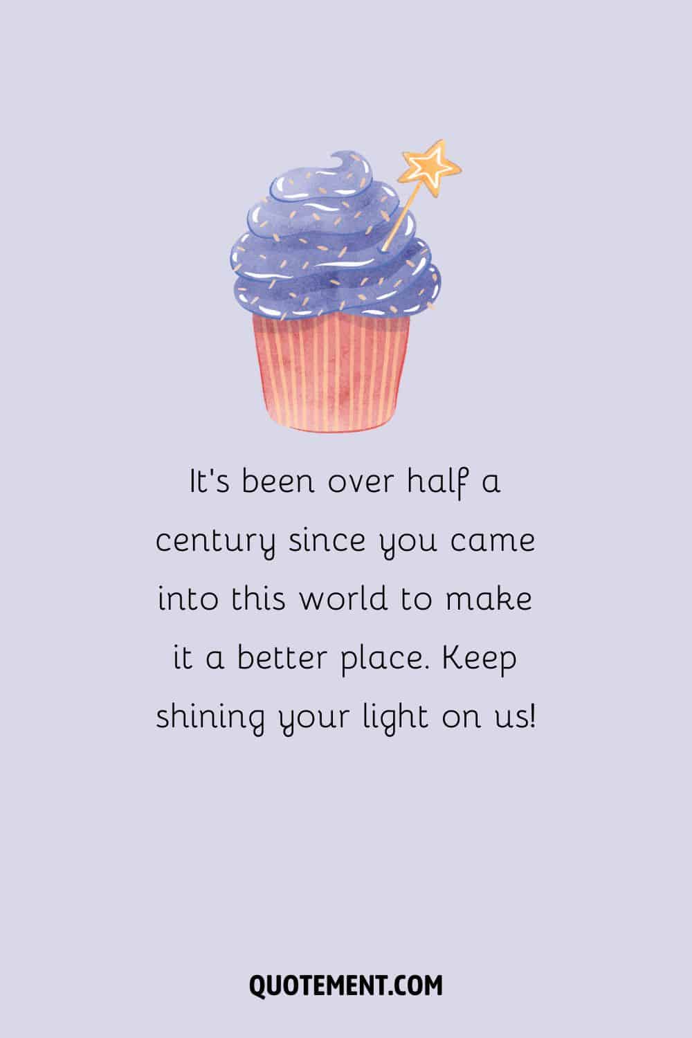 birthday cupcake illustration representing happy 52nd birthday wish
