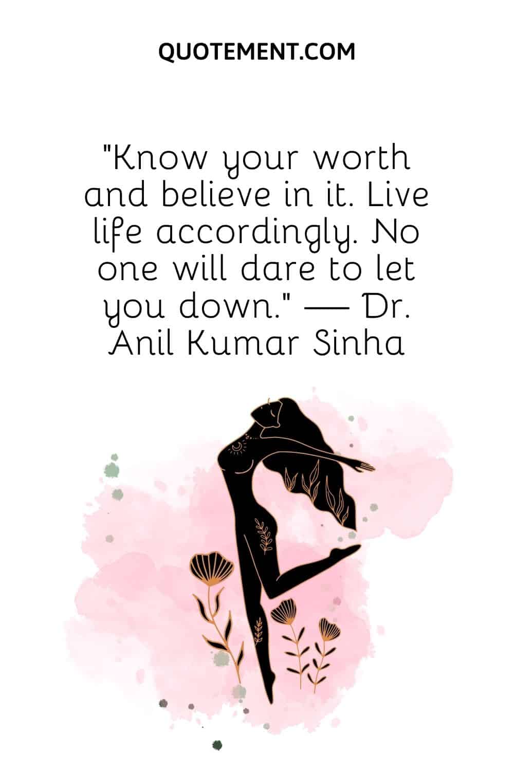 image of a dancing woman representing knowing your worth quote