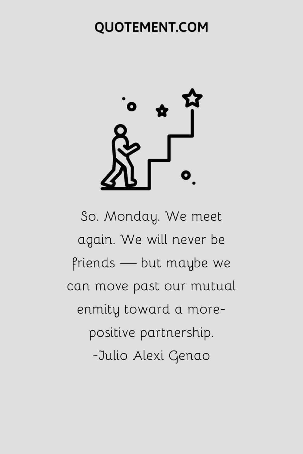 man climbing the stairs to the star illustration representing Monday encouragement quote