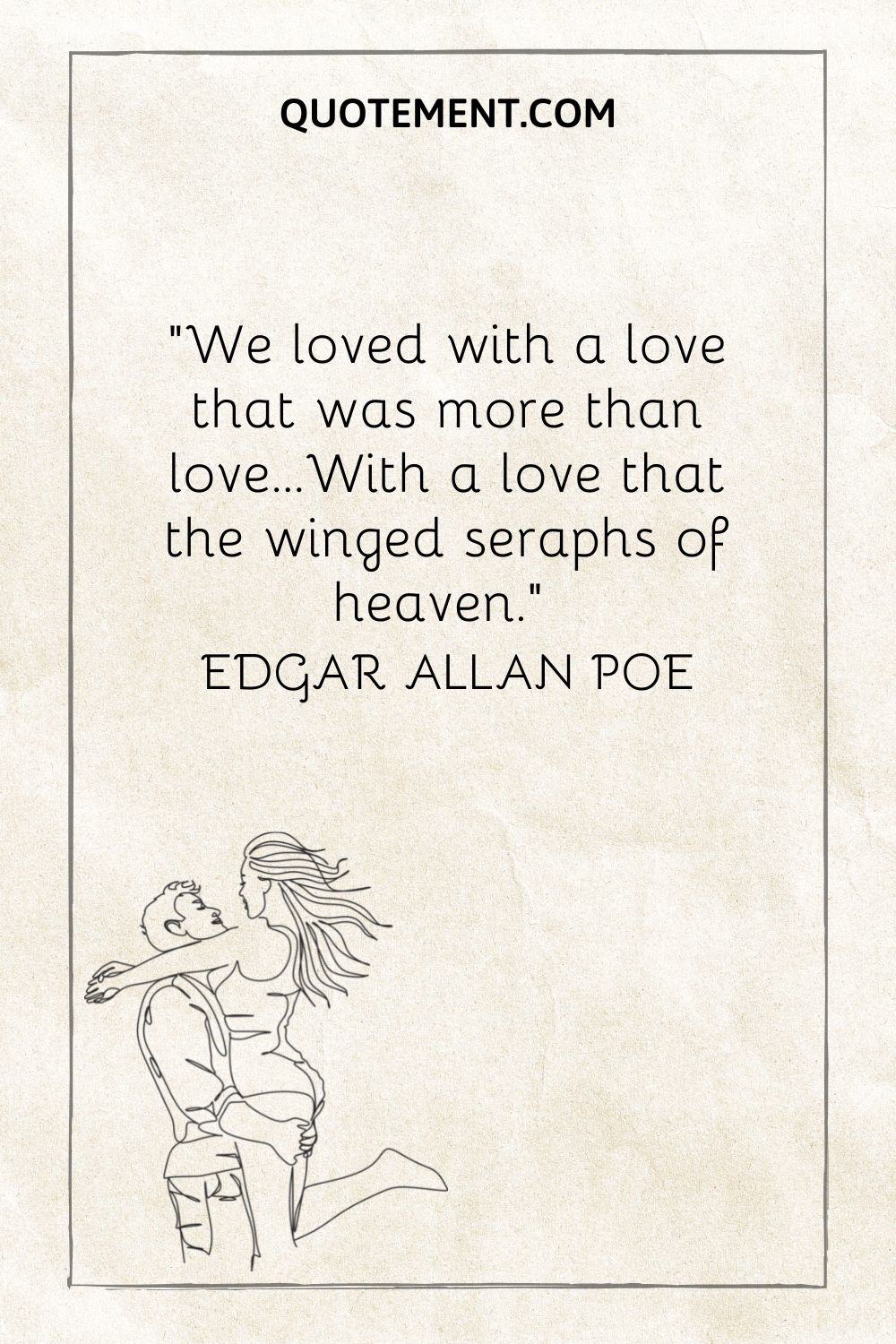 two people hugging representing edgar allan poe quote about love