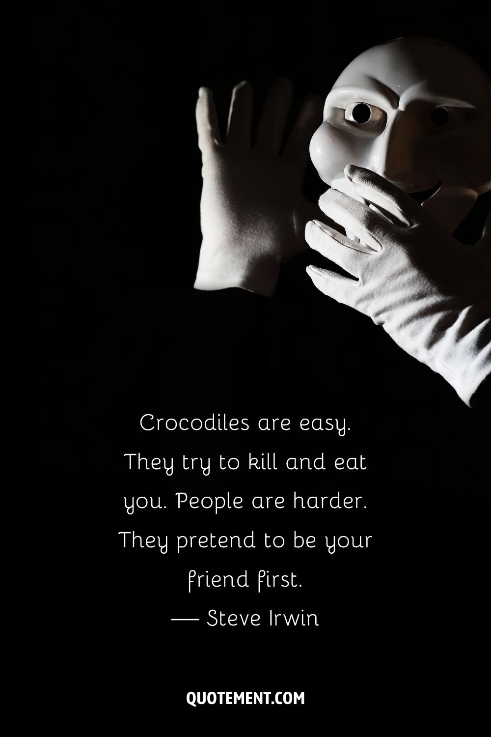 white mask image representing a bad friendship quote