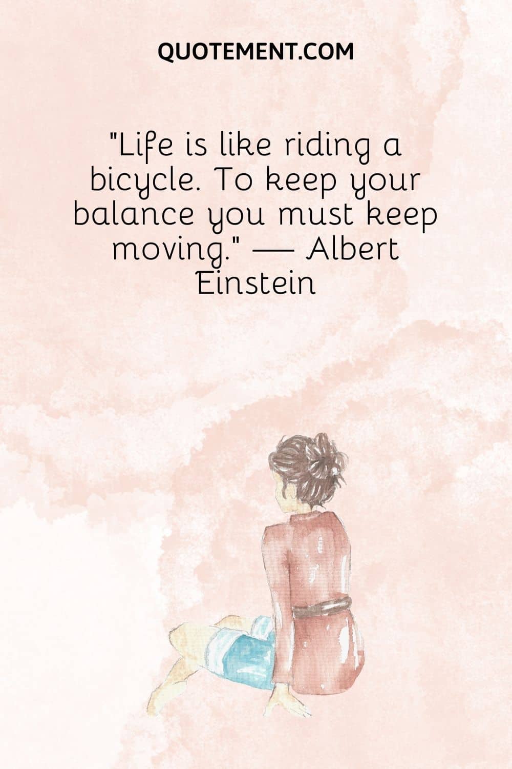 woman sitting image representing short move on quote