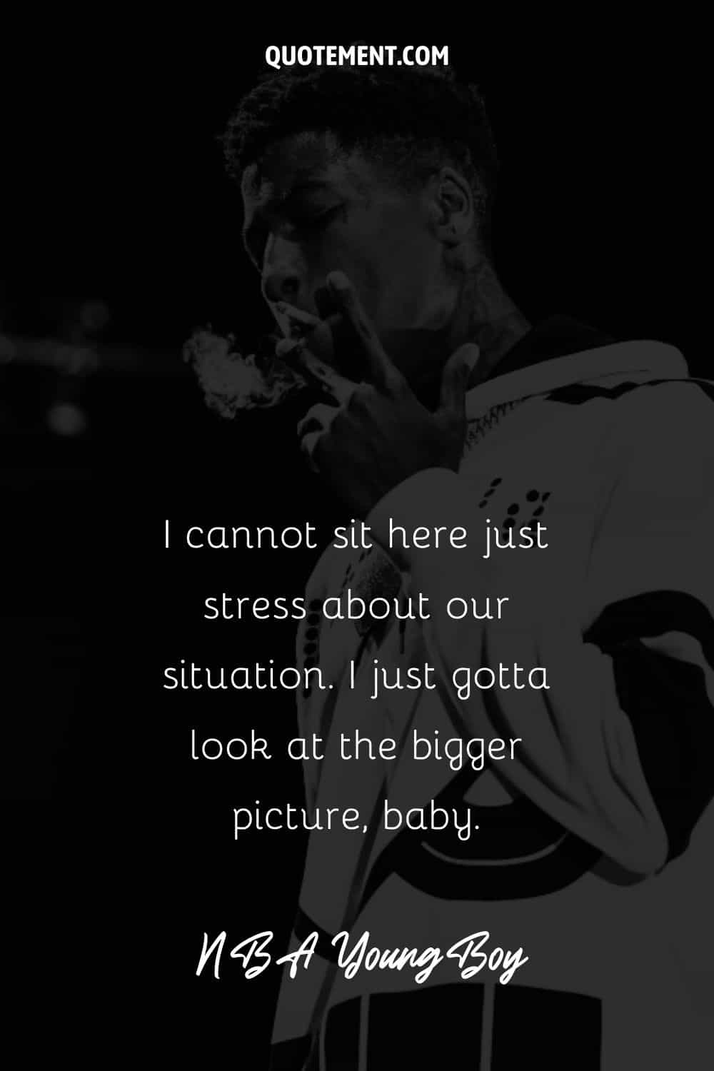 Artist smoking on stage representing yb quotes