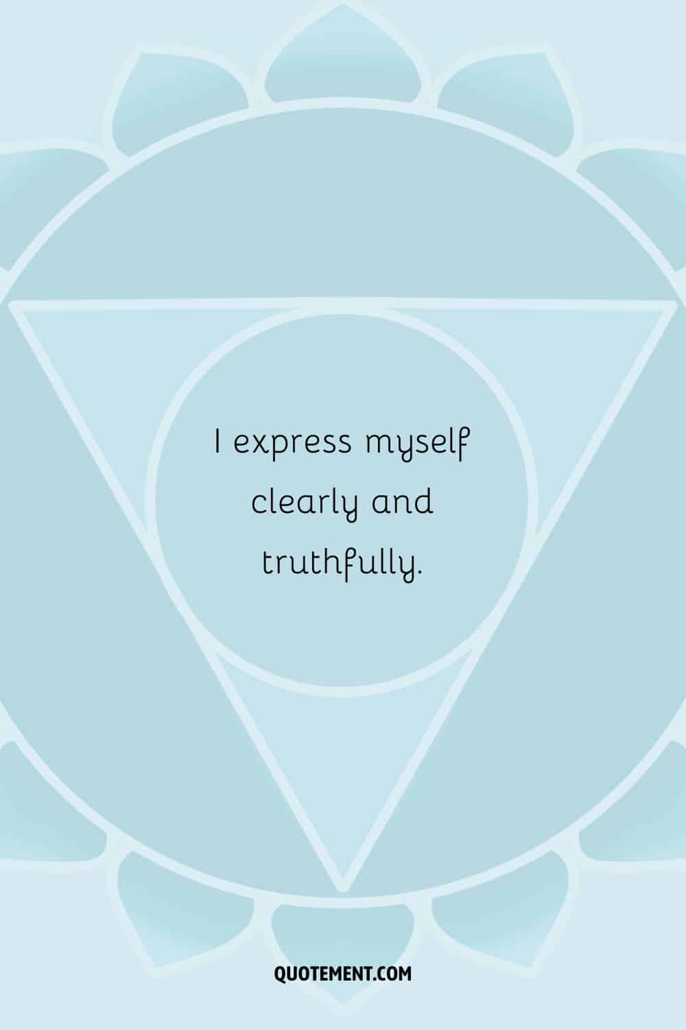 “I express myself clearly and truthfully.”