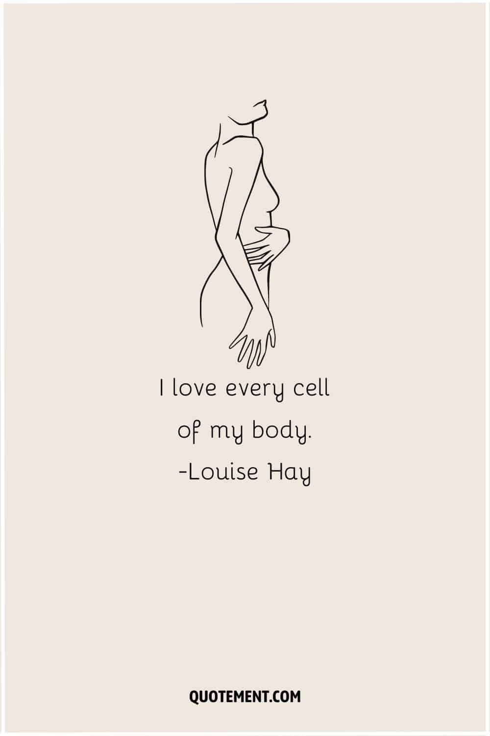 Illustration of a woman representing the most powerful body positivity quote.
