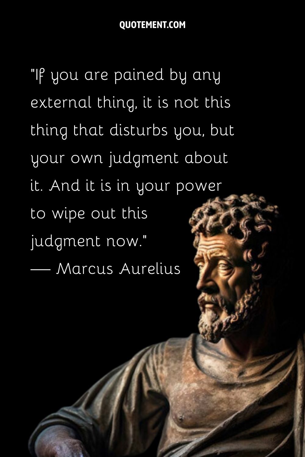 La sabiduría de Marco Aurelio esculpida con gracia.