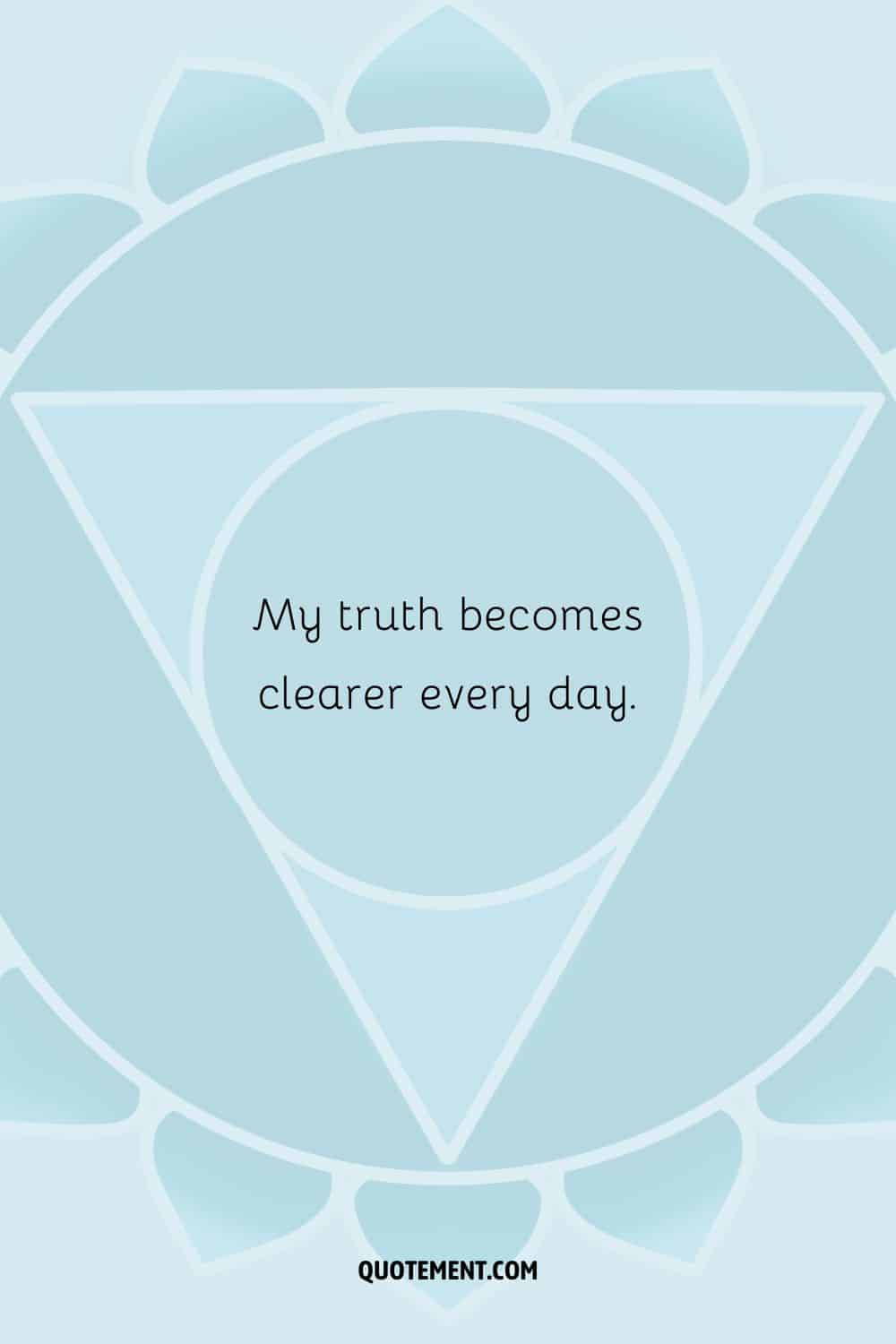 “My truth becomes clearer every day.”