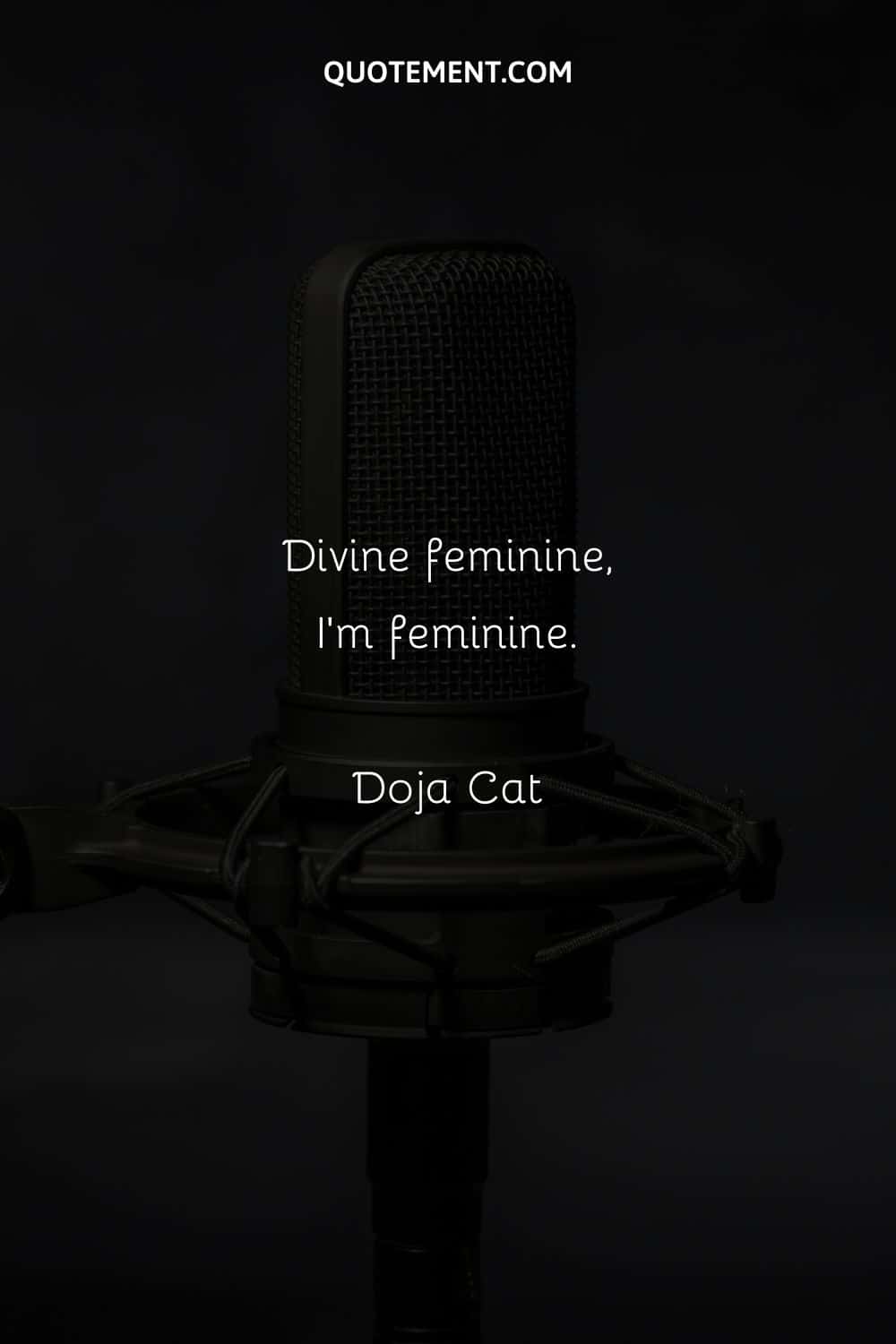 Rap caption inspired by Doja Cat and a microphone.
