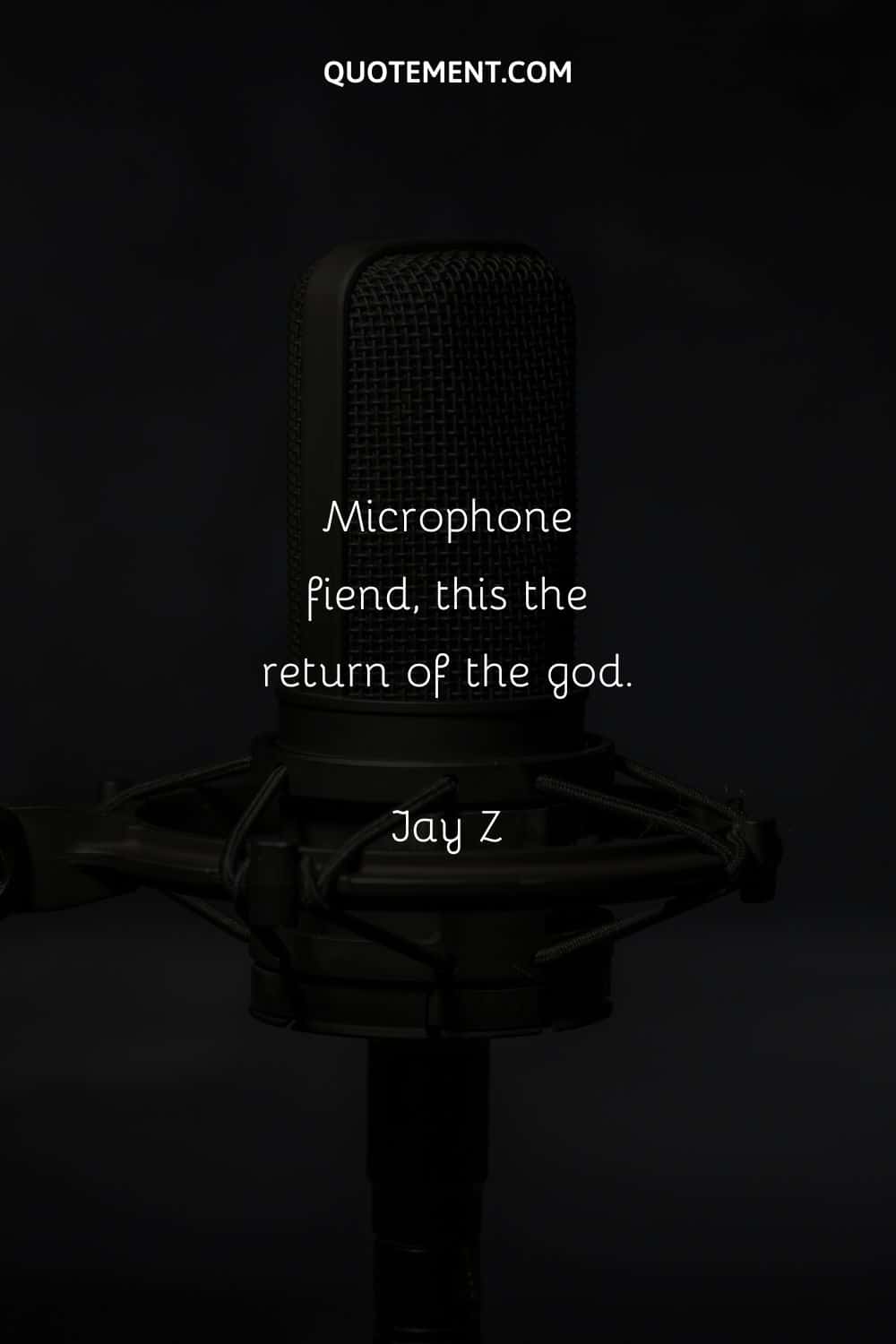 Rap caption inspired by Jay Z and a microphone.
