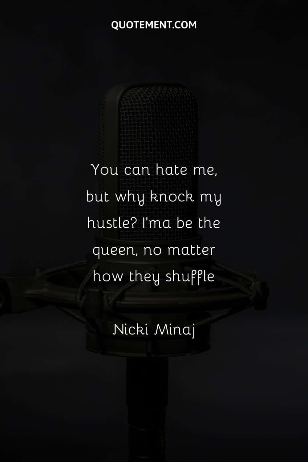 Rap caption inspired by Nicki Minaj and a microphone.
