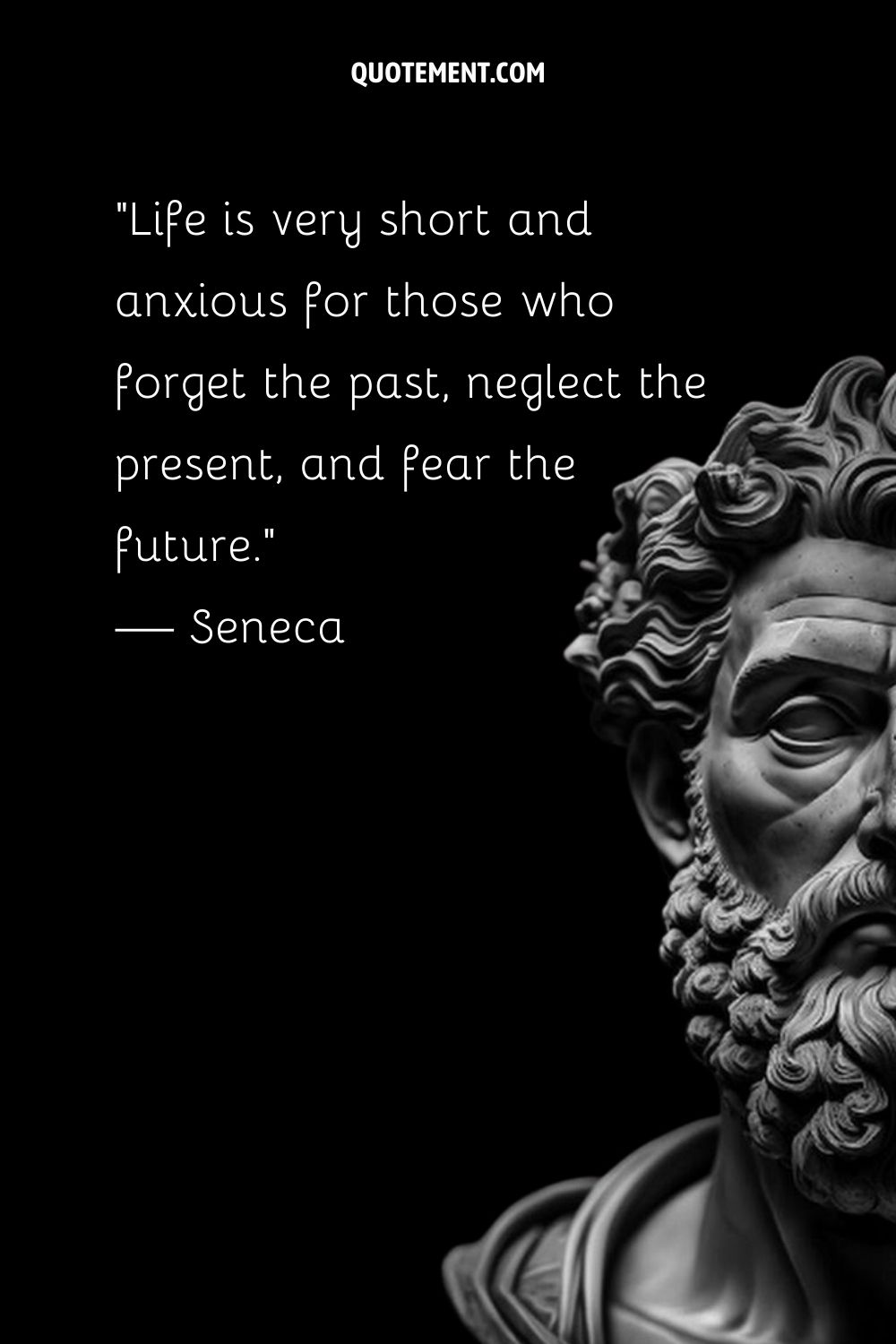Stoic Seneca captured in enduring stone.