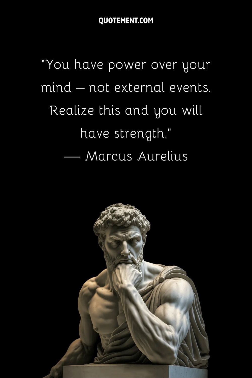 Marco Aurelio, figura estoica, en contemplación perdurable
