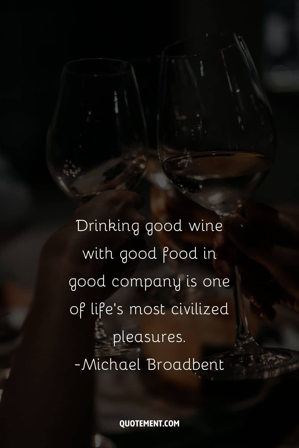 cheering glasses image representing classy wine quote