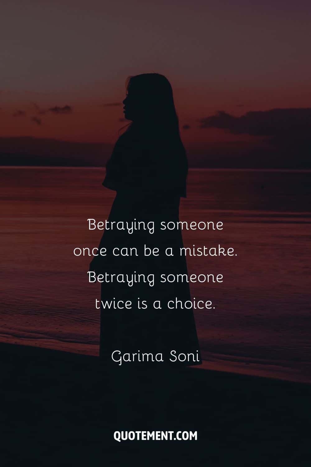image of a woman at the beach representing betrayed broken trust quote