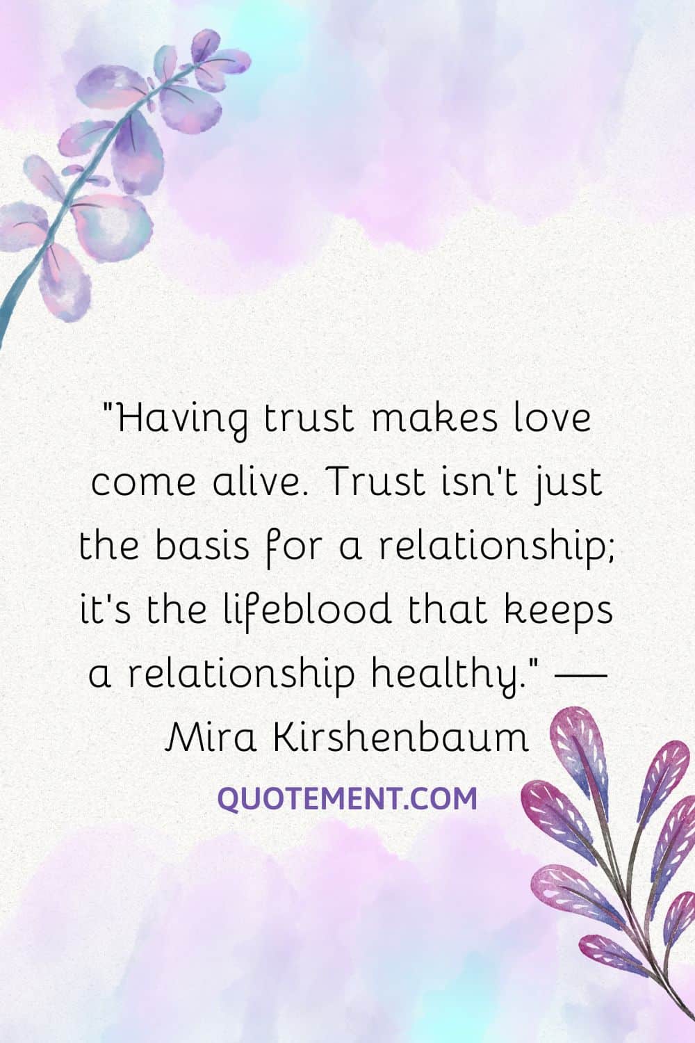 image of purple flowers representing trust quote for relationships
