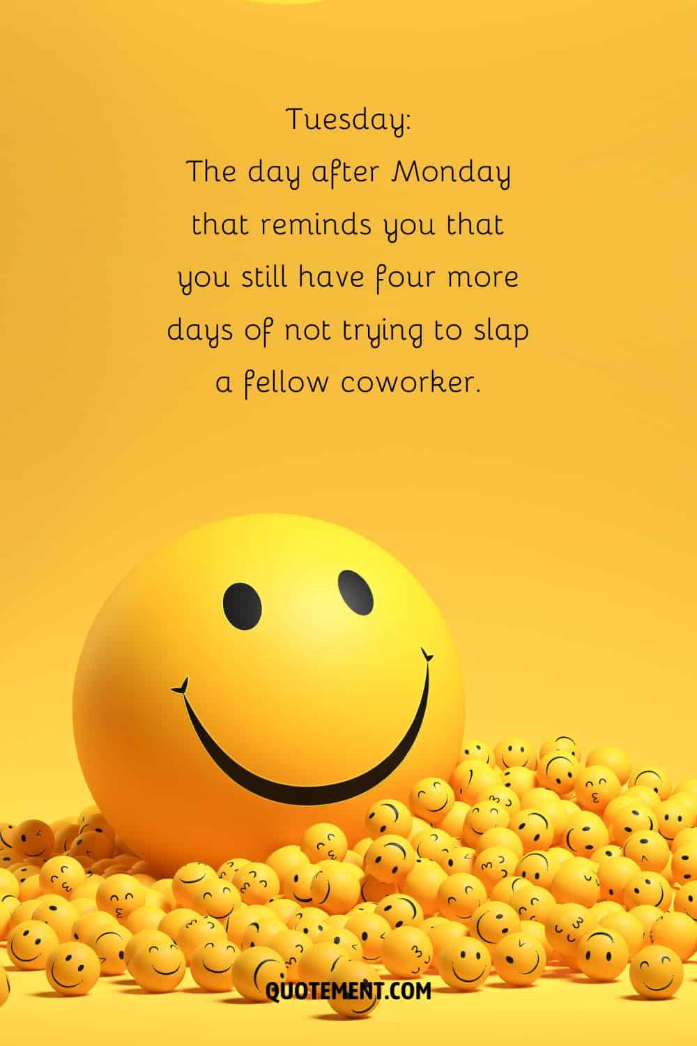 image of smile emojis representing Tuesday motivation funny quote