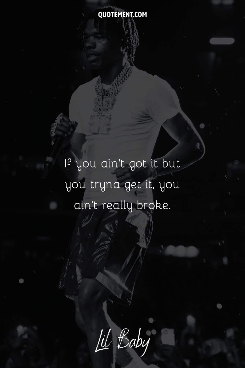 rapper image representing lil baby motivational quote