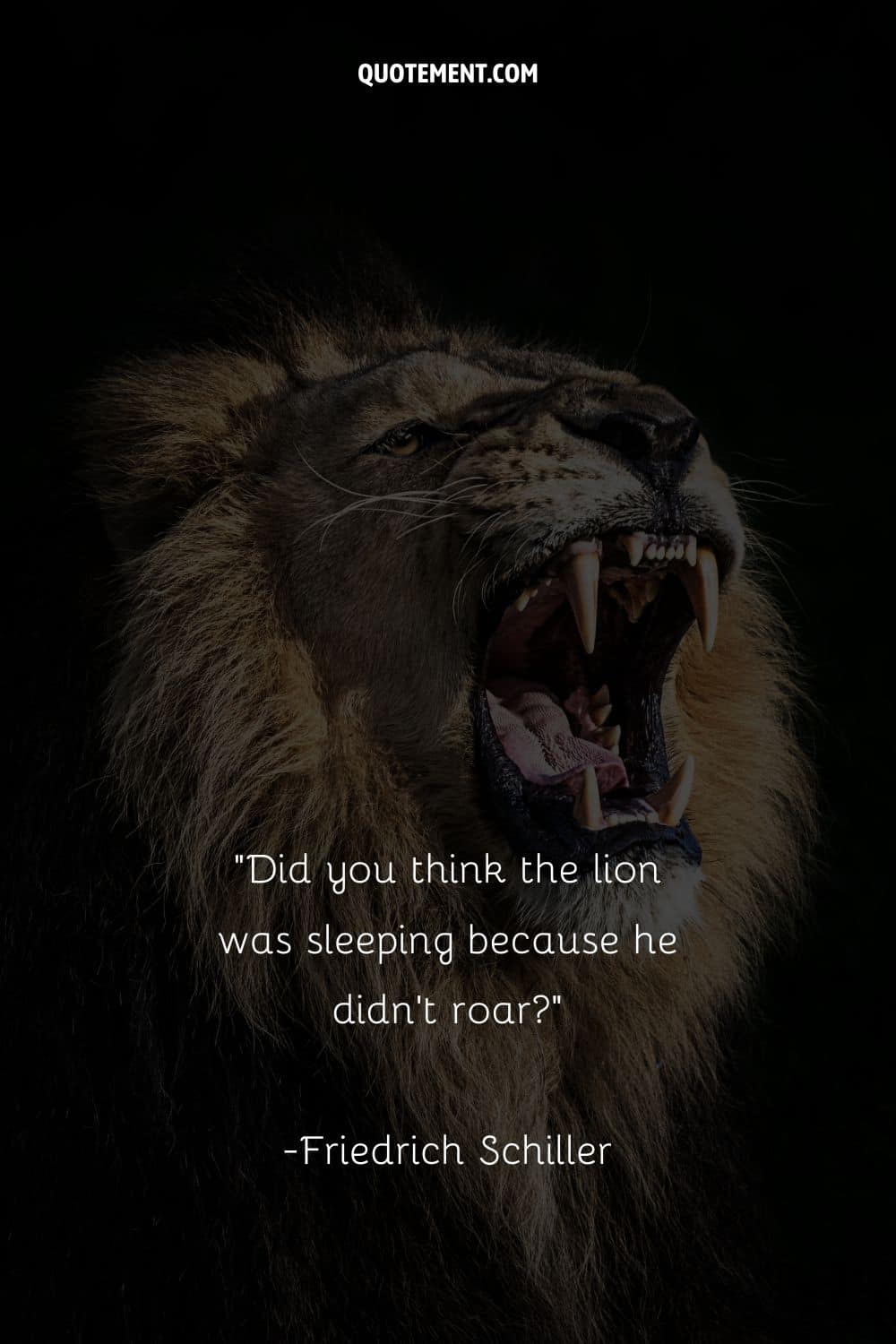 Did you think the lion was sleeping because he didn't roar
