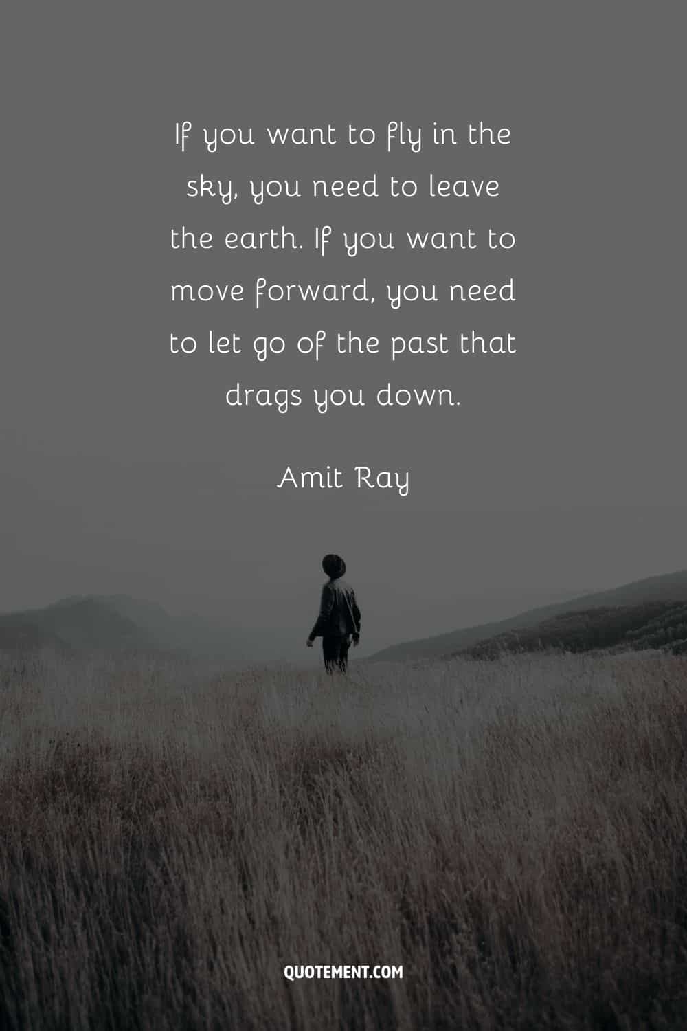 If you want to fly in the sky, you need to leave the earth. If you want to move forward, you need to let go of the past that drags you down. — Amit Ray