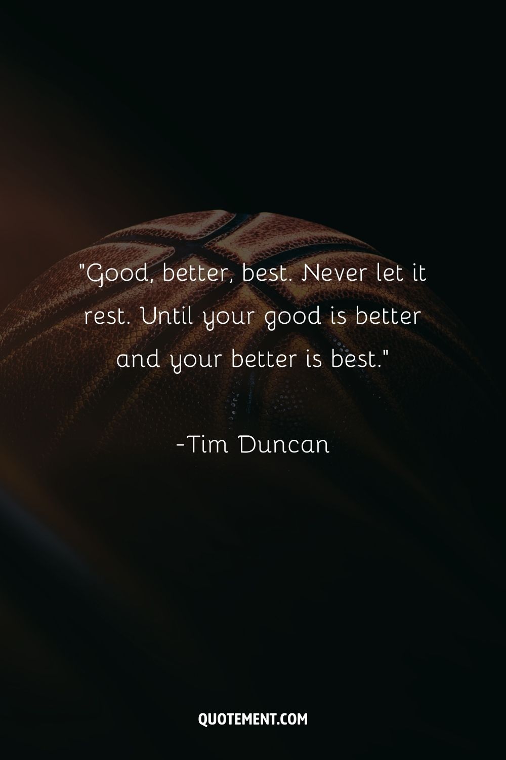 Image of a ball representing basketball inspirational quote.
