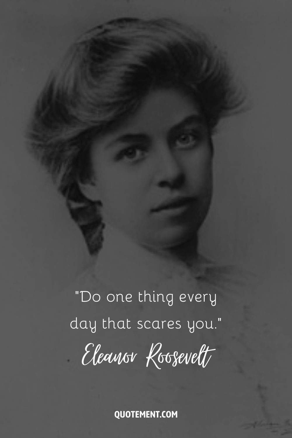 Imagen de una joven Eleanor representando la famosa cita de Eleanor Roosevelt.