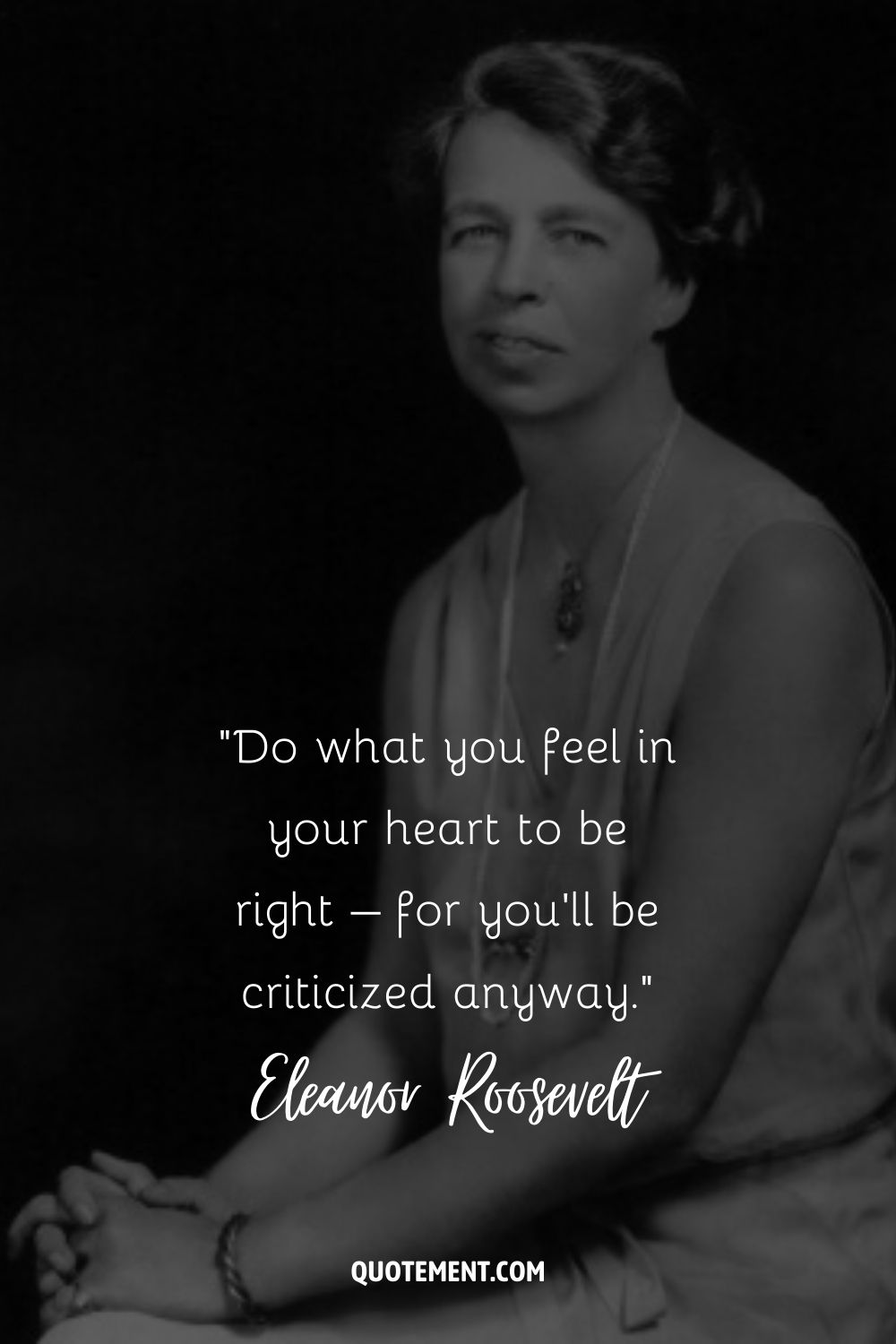 Imagen de la graciosa Eleanor representando la mayor cita de Eleanor Roosevelt.