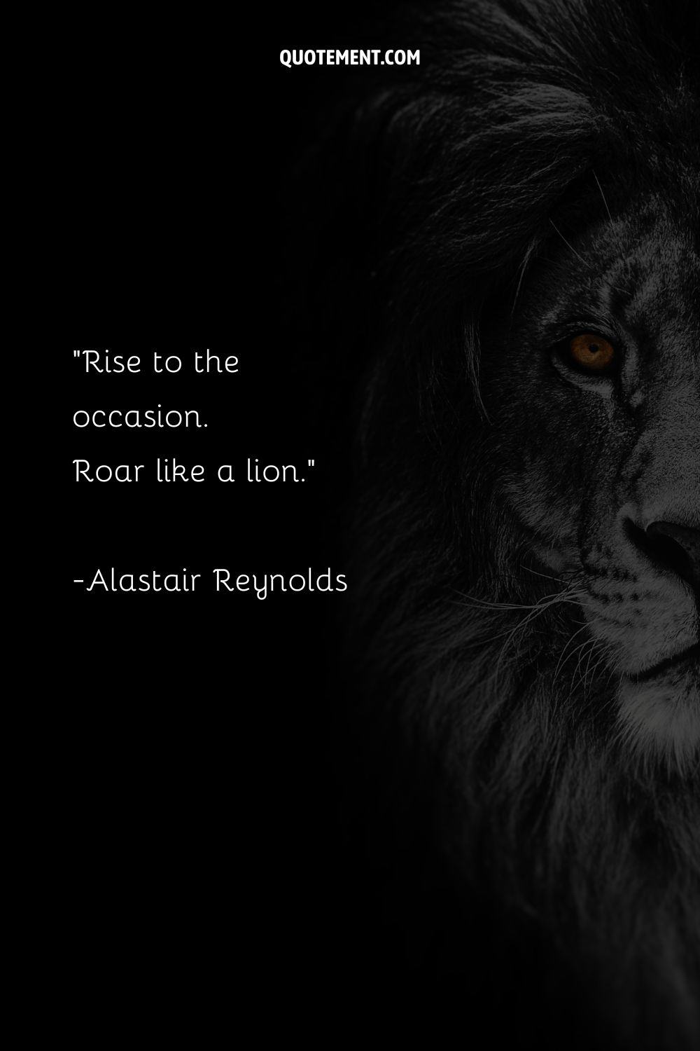 Rise to the occasion. Roar like a lion