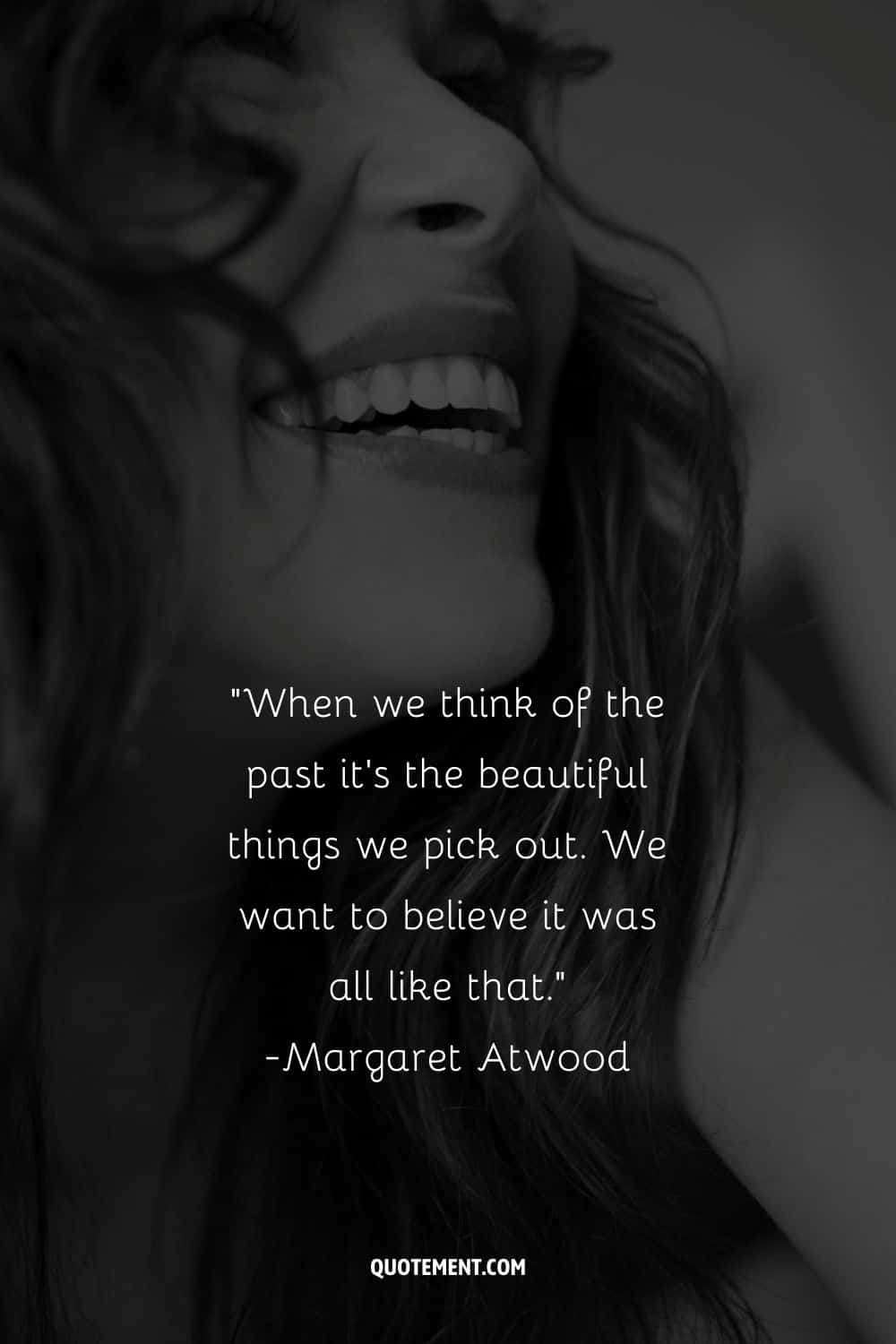 a beautiful girl laughing representing good times quote
