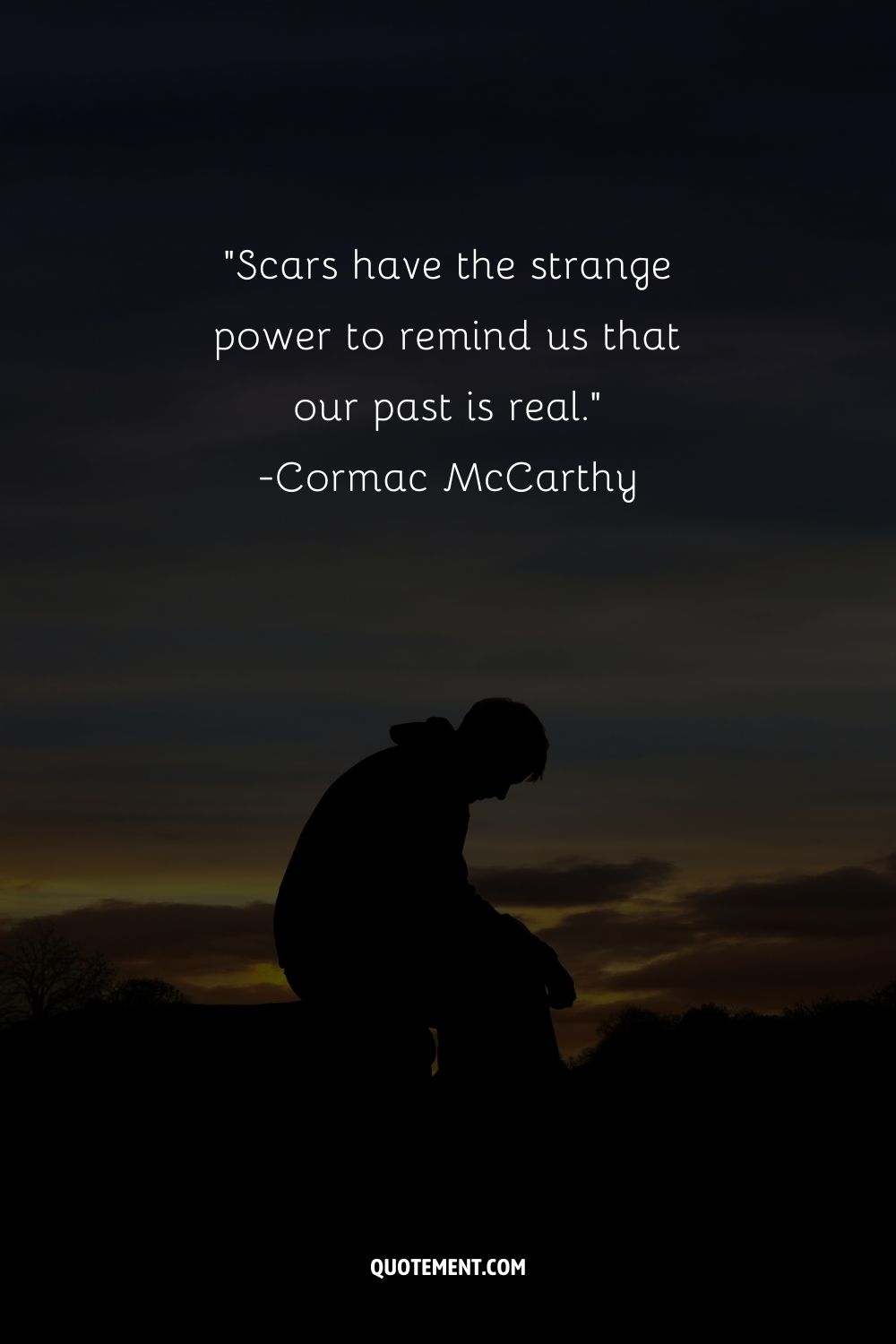 a sad person in a sunset representing in loving memory quote