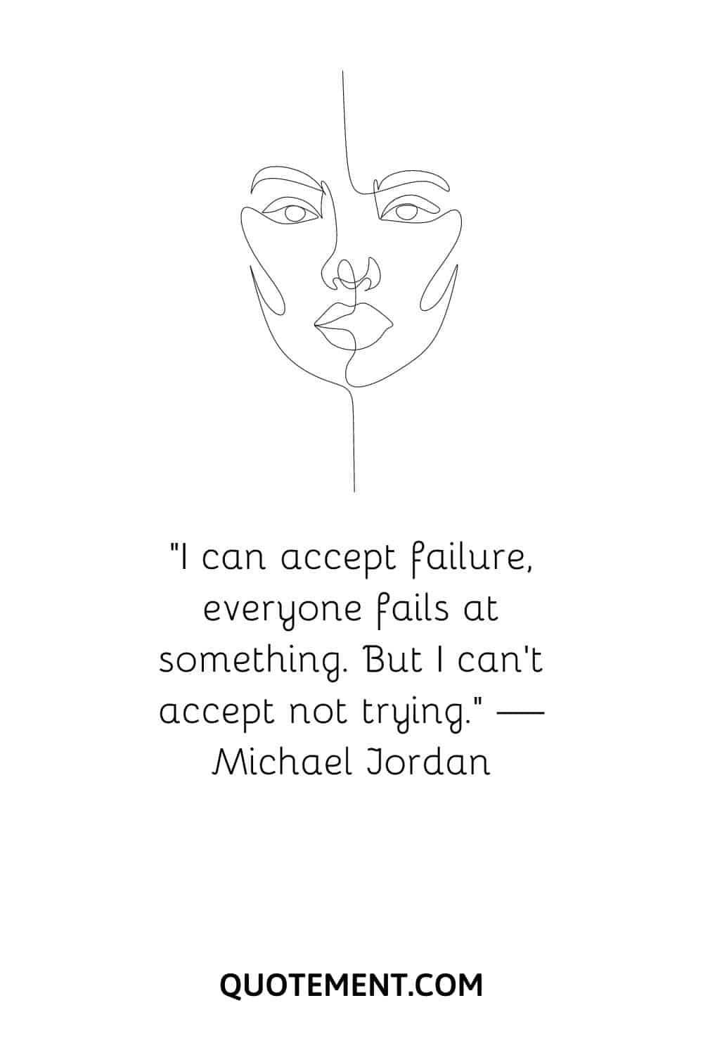 a woman's face illustration representing motivational short acceptance quote