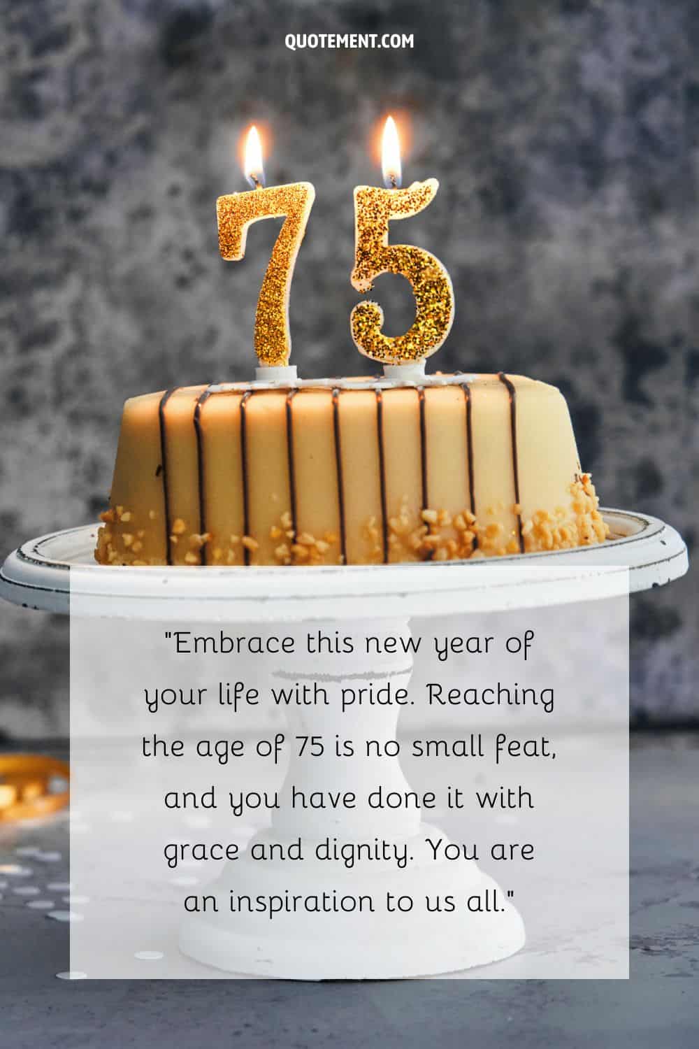 birthday cake representing a unique happy 75th birthday wish