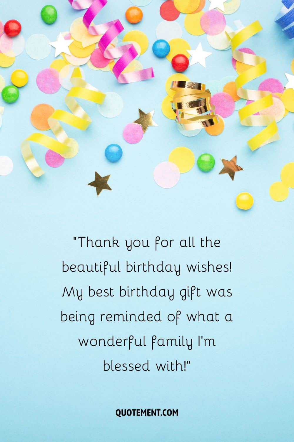 birthday party supply image representing thank you message for birthday wishes for family
