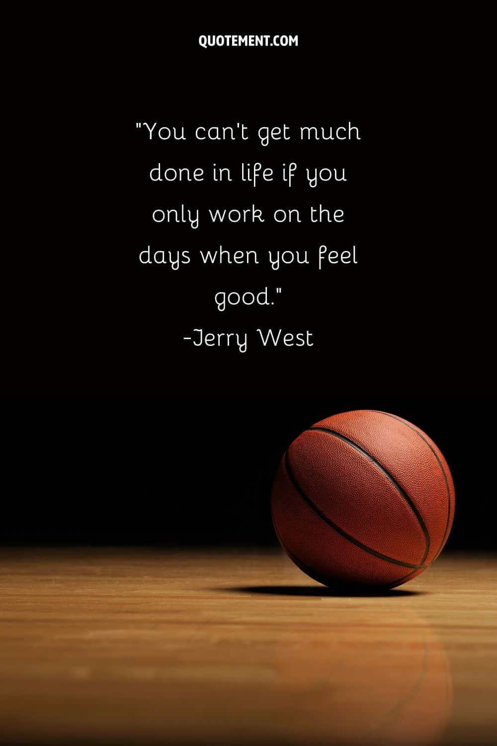 image of basketball representing basketball motivation quote