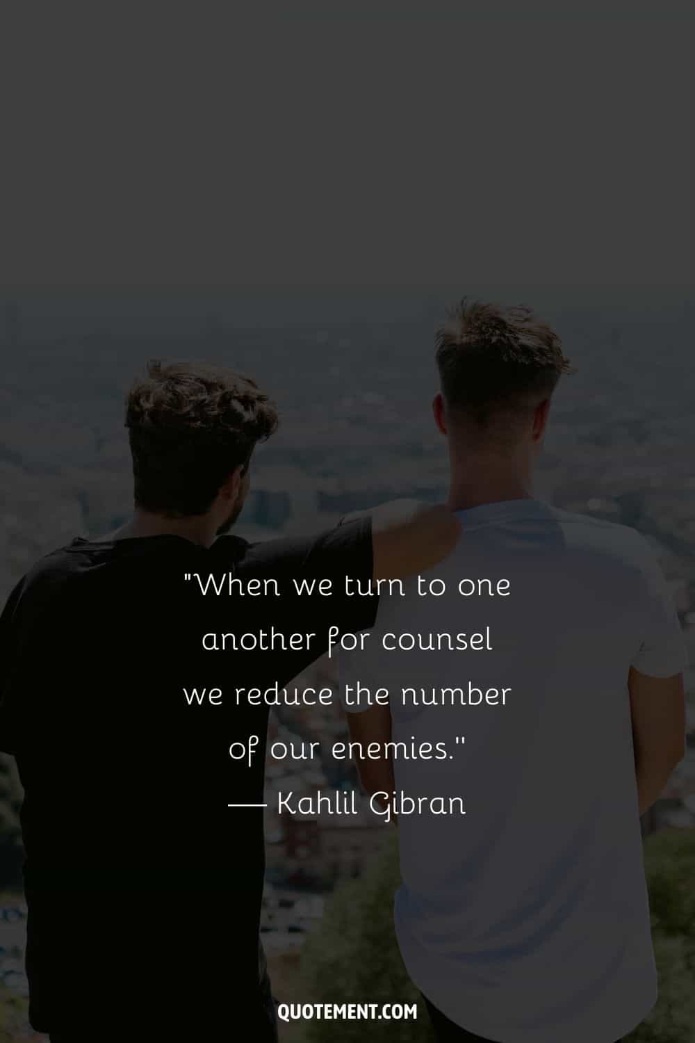 image of two male friends representing brothers best friends quote