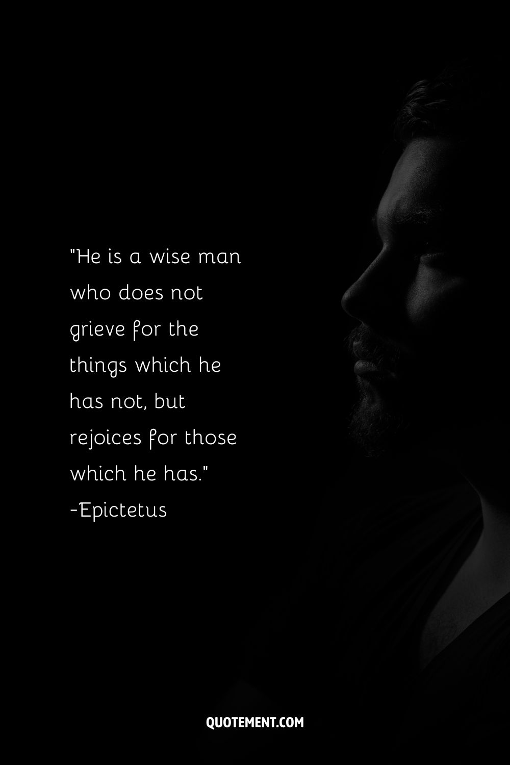 retrato lateral de un hombre que representa a un sabio cita sobre la vida