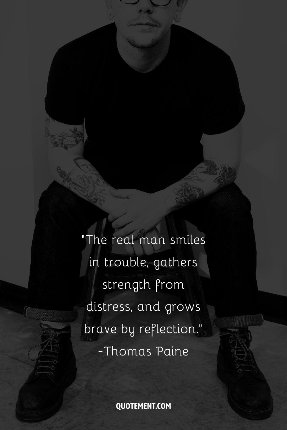 tattooed guy representing top inspirational quote for men