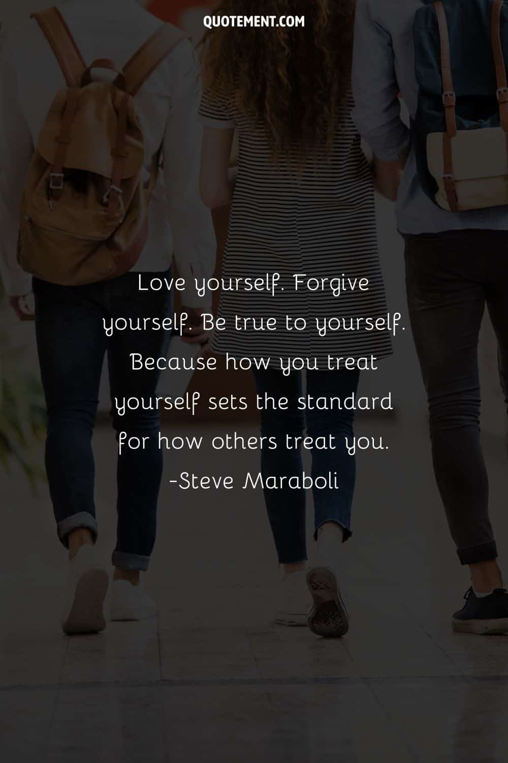 three teens walking image representing encouraging quote for teenagers