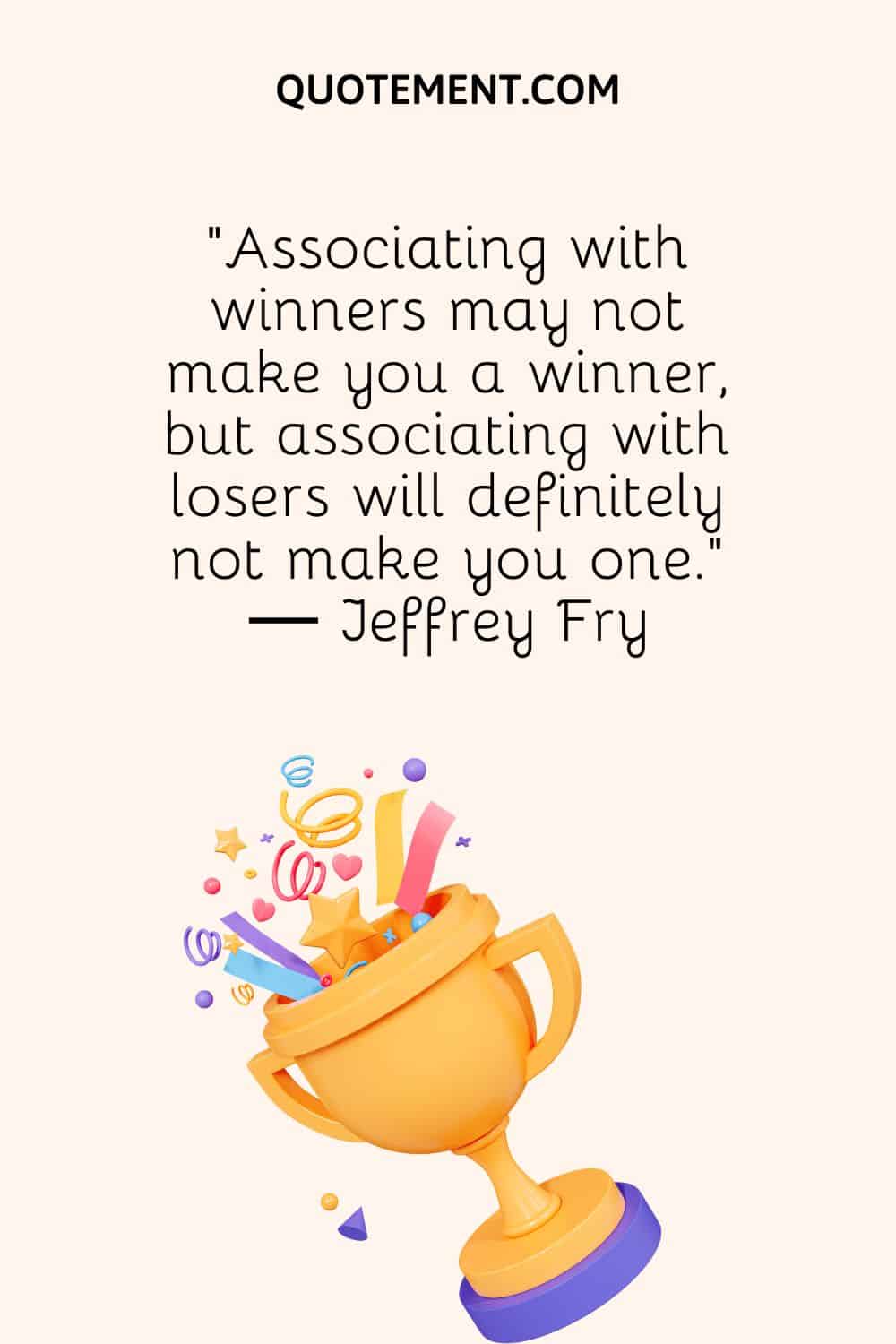 trophy illustration representing funny quote about winning