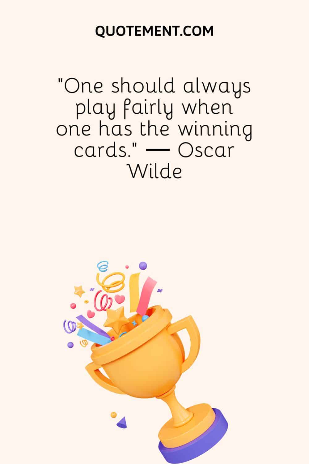 trophy illustration representing winning quote