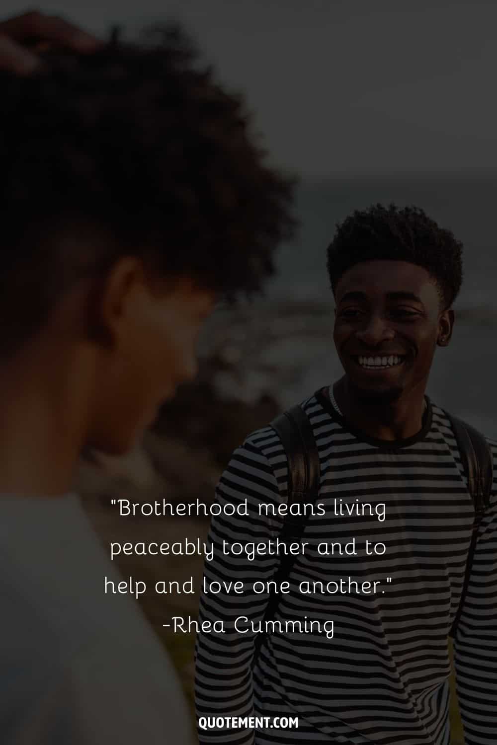 two smiling guys image representing inspirational quote on brotherhood