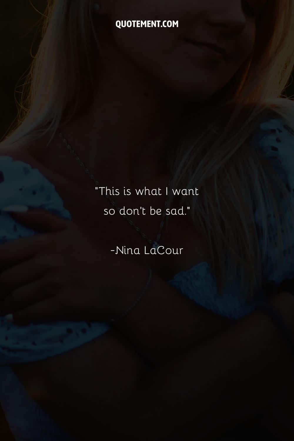 A woman with flowing blonde hair representing quote on regrets