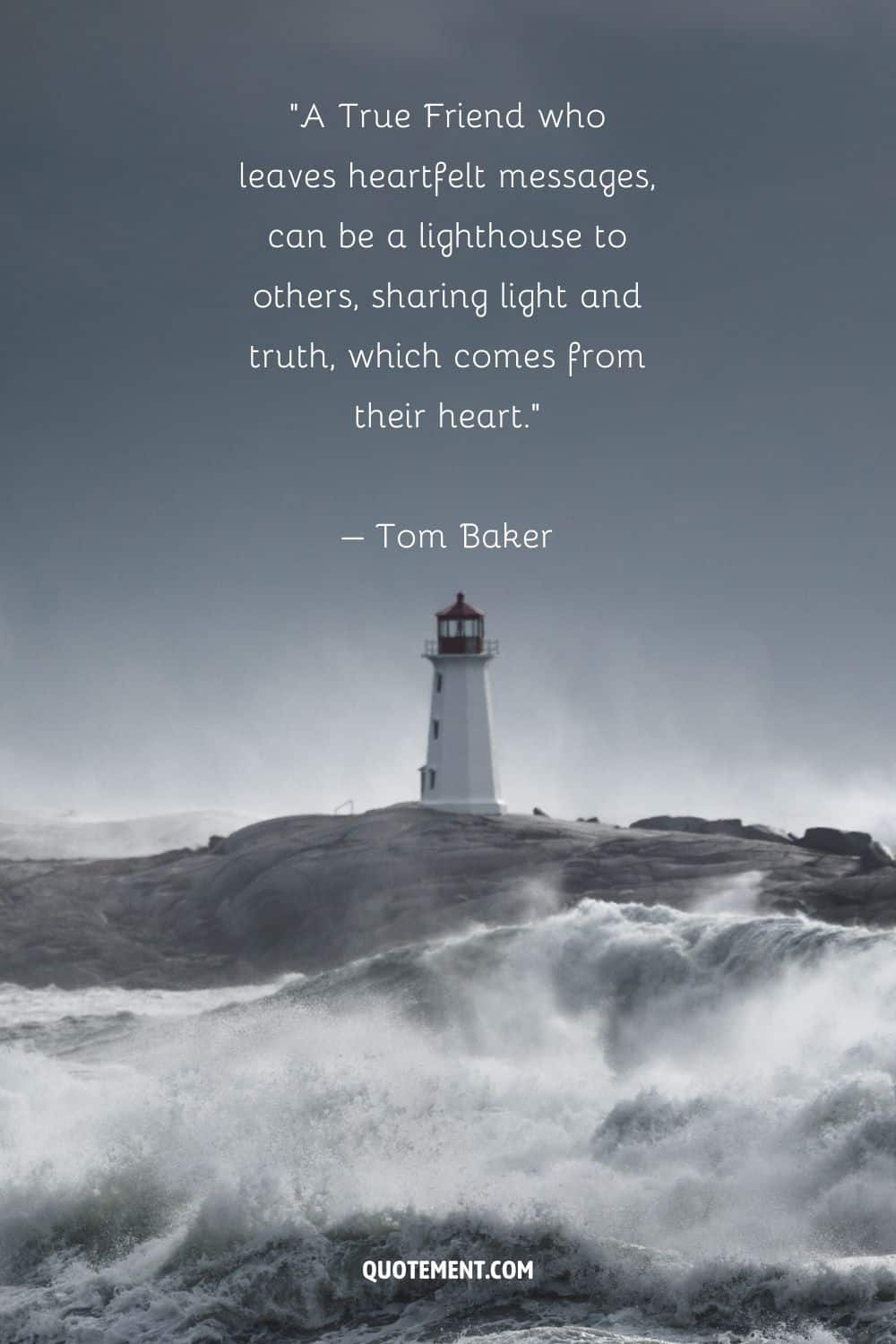 Fascinating quote by Tom Baker and a lighthouse in the background