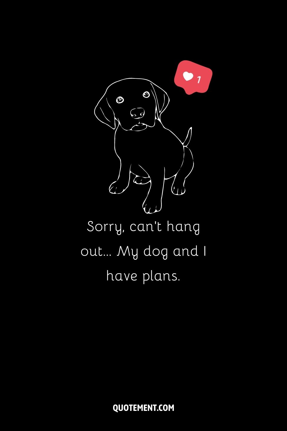 Illustration of a dog and a notification representing a cute dog caption for Ig